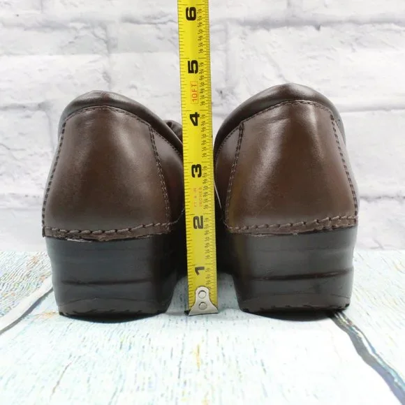 LL Bean Leather Clogs Brown Comfort Professional Nurse Shoes Size 8.5 M - Picture 8 of 9